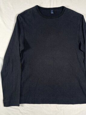 Vintage Gap Shirt Mens Small Black Blank Long Sleeve Skater Grunge 2002 Y2K